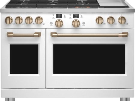 Cafe C2Y486P4TW2 Café™ 48  Smart Dual-Fuel Commercial-Style Range With 6 Burners And Griddle (Natural Gas) on Sale