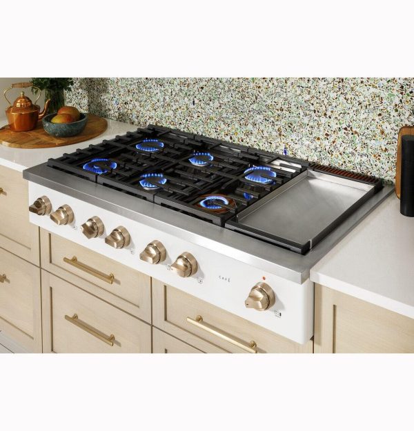 Cafe CGU486P3TD1 Café™ 48  Commercial-Style Gas Rangetop With 6 Burners And Integrated Griddle (Natural Gas) For Cheap