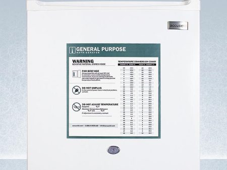 Summit FFAR23LGP Compact 1.7 Cu.Ft. General Purpose All-Refrigerator In White With Automatic Defrost, Front Lock, And Flat Door Liner For Sale