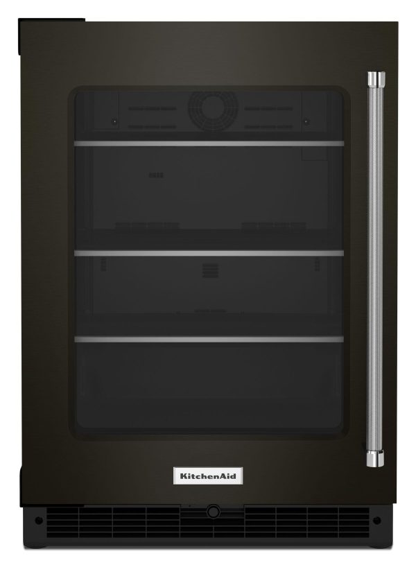 Kitchenaid KURL314KBS 24  Undercounter Refrigerator With Glass Door And Shelves With Metallic Accents - Black Stainless Steel With Printshield™ Finish Supply