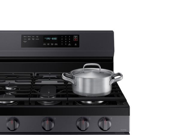 Samsung NX60A6711SG 6.0 Cu. Ft. Smart Freestanding Gas Range With No-Preheat Air Fry And Convection+ In Black Stainless Steel Hot on Sale