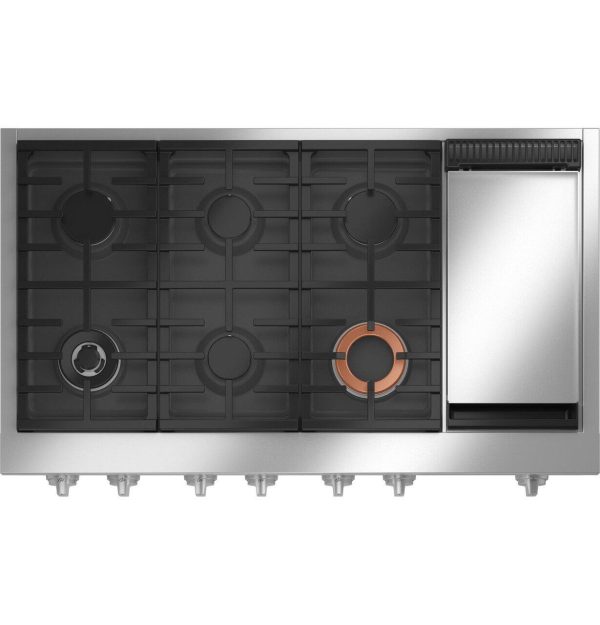 Cafe CGU486P3TD1 Café™ 48  Commercial-Style Gas Rangetop With 6 Burners And Integrated Griddle (Natural Gas) For Cheap