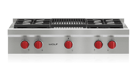 Wolf SRT364CLP 36  Sealed Burner Rangetop - 4 Burners And Infrared Charbroiler Online Sale