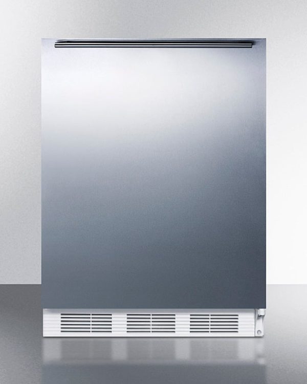 Summit FF7WBISSHHADA Ada Compliant Built-In Undercounter All-Refrigerator For General Purpose Or Commercial Use, Auto Defrost W Ss Door, Horizontal Handle, And White Cabinet For Discount