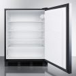 Summit FF7BKBISSHH Commercially Listed Built-In Undercounter All-Refrigerator For General Purpose Use, Auto Defrost W Ss Wrapped Door, Horizontal Handle, And Black Cabinet Online Sale