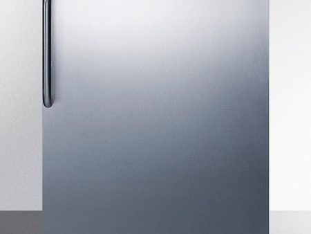 Summit FF7WBISSTB Commercially Listed Built-In Undercounter All-Refrigerator For General Purpose Use, Auto Defrost W Ss Wrapped Door, Towel Bar Handle, And White Cabinet Supply