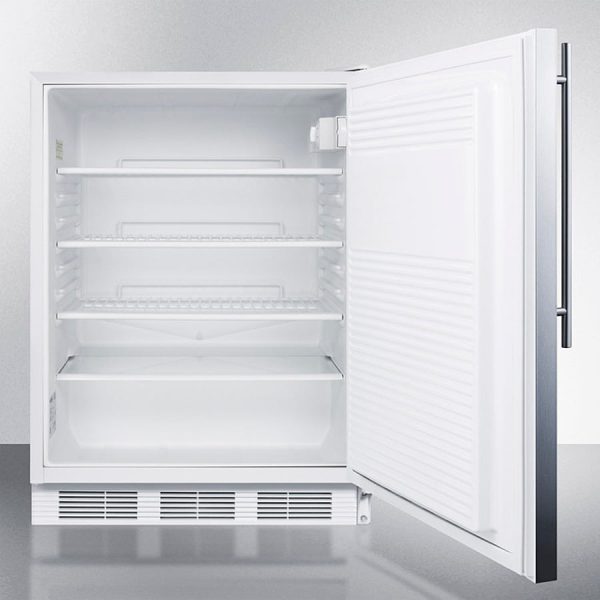 Summit FF7WBISSHV Commercially Listed Built-In Undercounter All-Refrigerator For General Purpose Use, Auto Defrost W Ss Wrapped Door, Thin Handle, And White Cabinet Discount