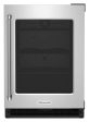 Kitchenaid KURR214KSB 24  Undercounter Refrigerator With Glass Door - Black Cabinet Stainless Doors on Sale