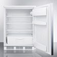 Summit FF6WBISSHH Built-In Undercounter All-Refrigerator For General Purpose Use W Automatic Defrost, Stainless Steel Wrapped Door, Horizontal Handle, And White Cabinet For Discount