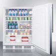 Summit FF7WBISSHV Commercially Listed Built-In Undercounter All-Refrigerator For General Purpose Use, Auto Defrost W Ss Wrapped Door, Thin Handle, And White Cabinet Discount