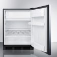 Summit CT663BKSSHH Freestanding Counter Height Refrigerator-Freezer For Residential Use, Cycle Defrost With A Stainless Steel Wrapped Door, Towel Bar Handle, And Black Cabinet Online now