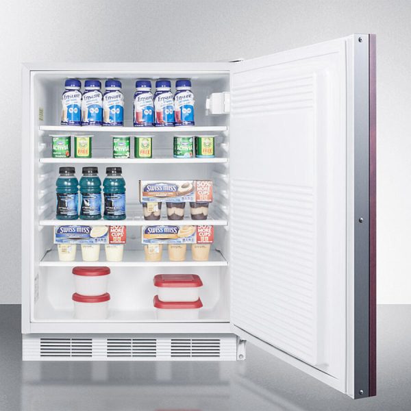 Summit FF7WBIIF Commercially Listed Built-In Undercounter All-Refrigerator For General Purpose Use, Auto Defrost W Integrated Door Frame For Overlay Panels And White Cabinet Sale