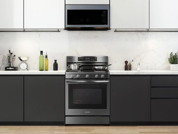 Samsung NX60A6711SG 6.0 Cu. Ft. Smart Freestanding Gas Range With No-Preheat Air Fry And Convection+ In Black Stainless Steel Hot on Sale