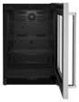 Kitchenaid KURR214KSB 24  Undercounter Refrigerator With Glass Door - Black Cabinet Stainless Doors on Sale