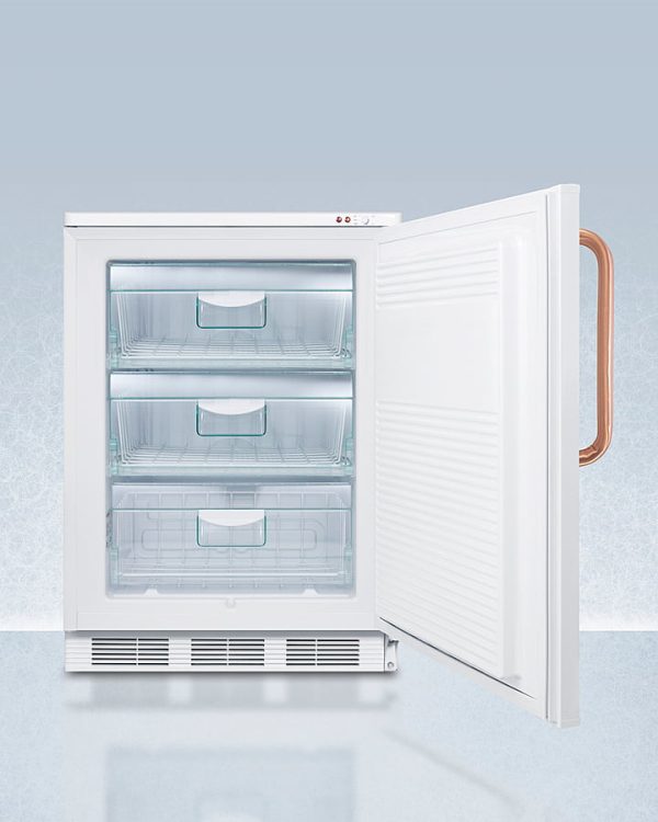 Summit VT65MLTBC 24 In. Wide Counter Height All-Freezer Capable Of -25 C Operation With Pure Copper Handle And Front-Mounted Lock Fashion