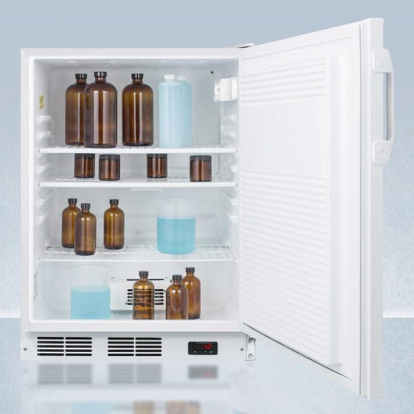 Summit FF7LWPROADA Ada Compliant 24  Wide Auto Defrost Commercial All-Refrigerator With Lock, Digital Thermostat, Internal Fan, And Access Port For User-Provided Monitoring Equipment Fashion