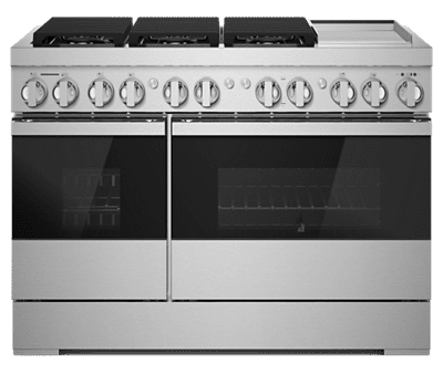 Jennair JDRP548HM Noir 48  Dual-Fuel Professional Range With Chrome-Infused Griddle Online Sale