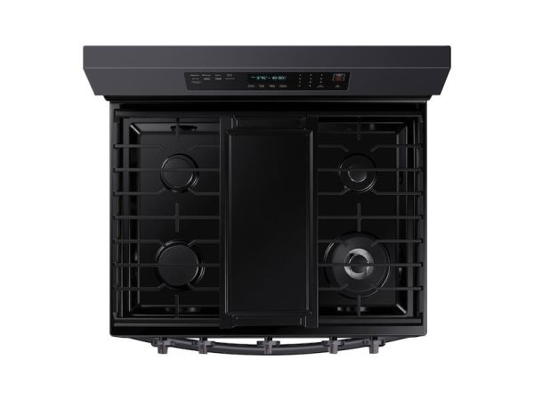 Samsung NX60A6711SG 6.0 Cu. Ft. Smart Freestanding Gas Range With No-Preheat Air Fry And Convection+ In Black Stainless Steel Hot on Sale